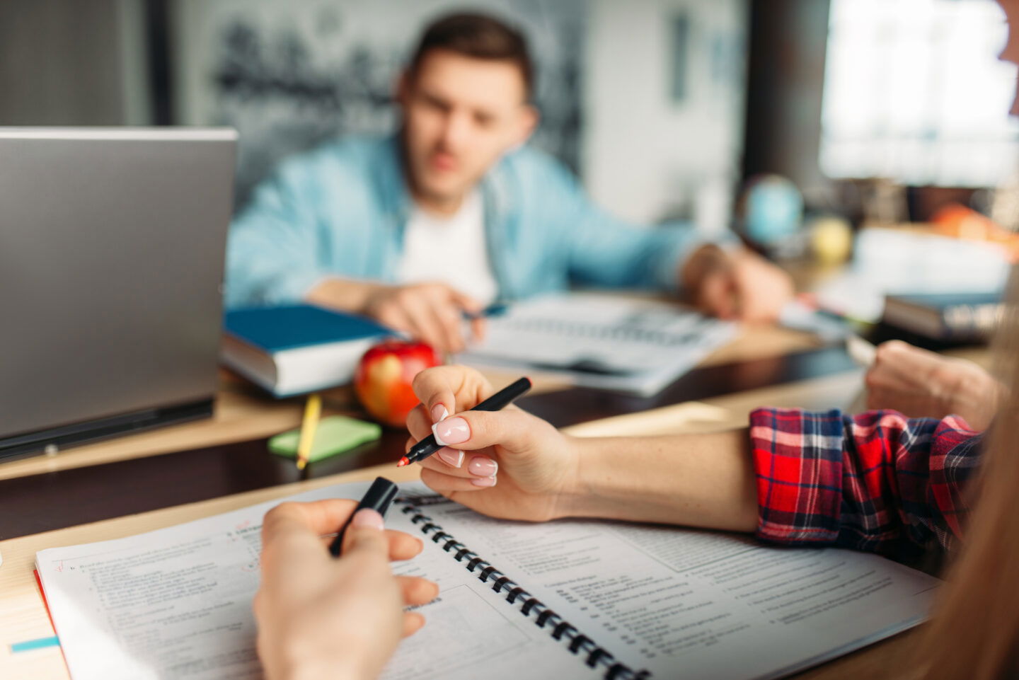 students writing exam