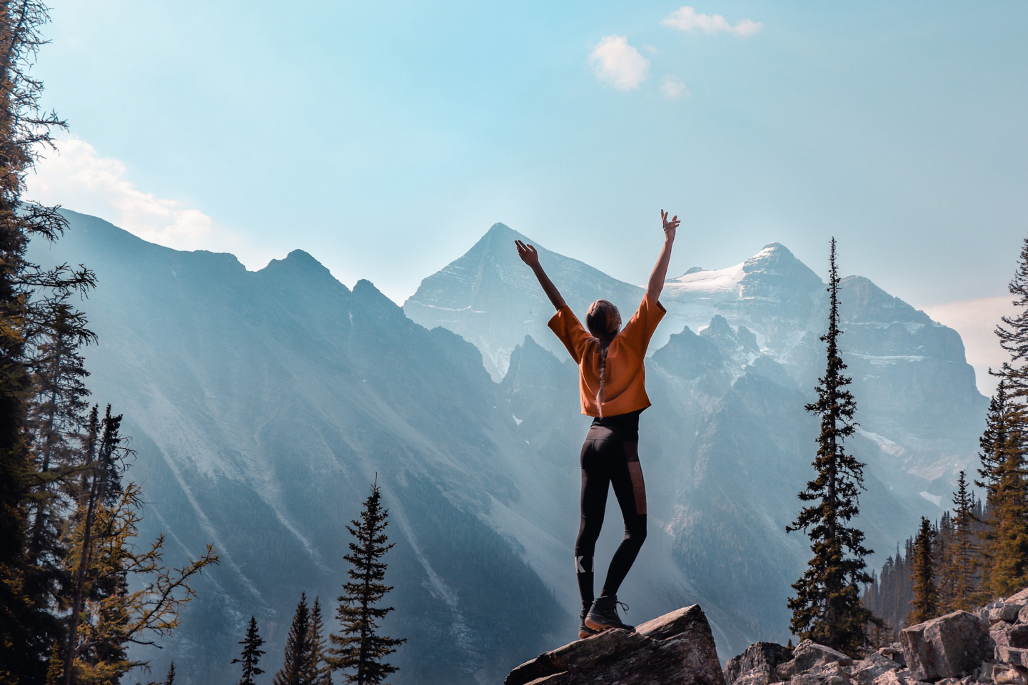 woman on mountain